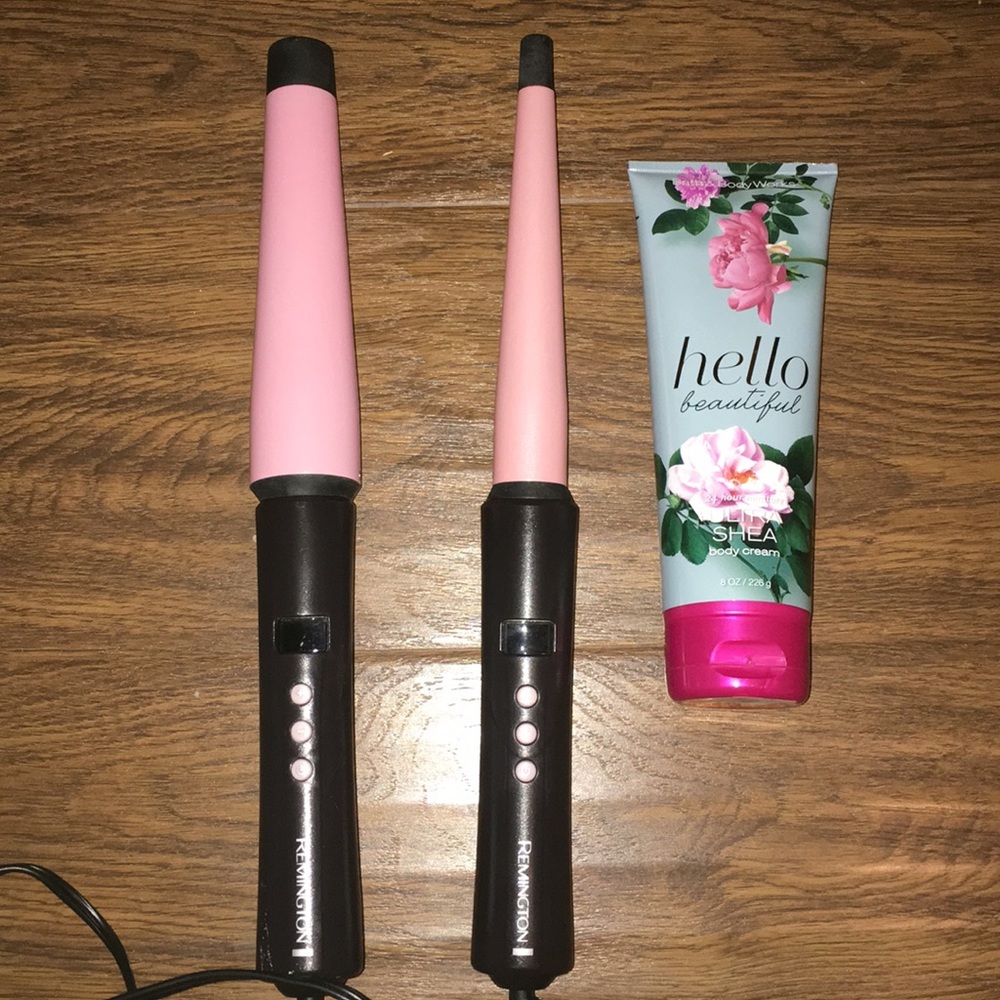 NWOT 2 curling wands & body cream